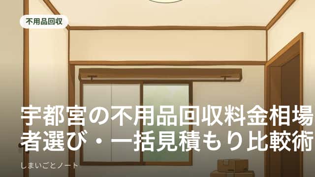 宇都宮市内で不用品回収業者に一括見積もりを依頼している様子
